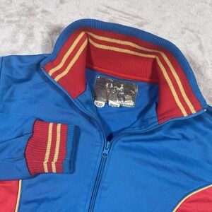 Toddland Y2K Varsity Track Jacket Mens Medium Vintage Electric Blue Red Full Zip